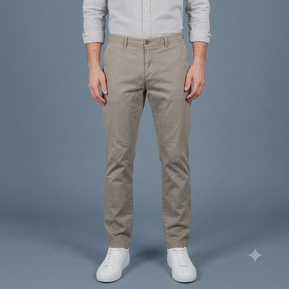 Reiss Slim Fit Chino Pants Men's 34R Gray Cotton Stretch